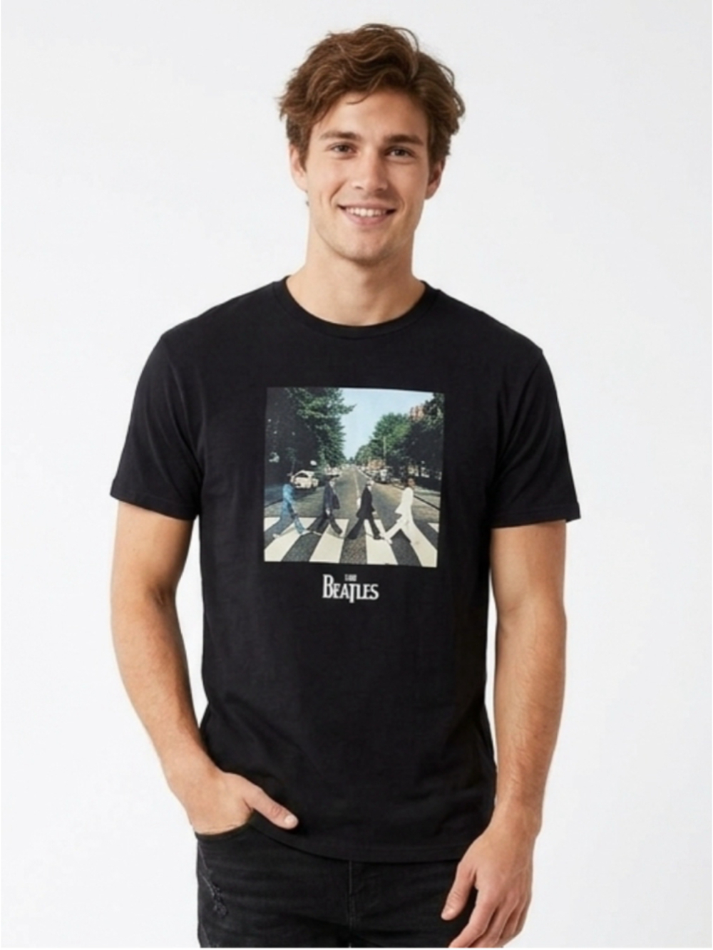 The Beatles Abbey Road Graphic T-Shirt Black Size XL Apple Corps 2013 - 910